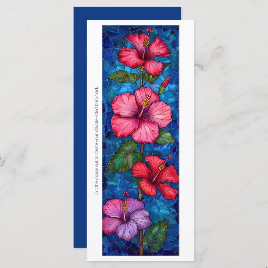 独自のガラスのハイビスカスブックマークカードを作成する (正面/裏面)