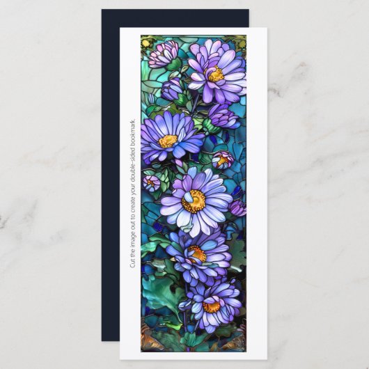 独自のガラス紫色のガーベラのブックマークを作成 (正面/裏面)