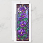 独自のガラス紫色のパンジーのブックマークカードを作成 (正面)
