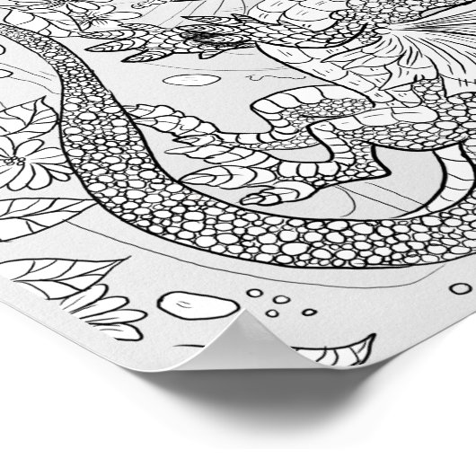 独自のガーデンフェイリードラゴンをカラー化 ポスター (角)