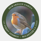 独自のガーデン鳥の写真差出人住所の作成 ラウンドシール (正面)