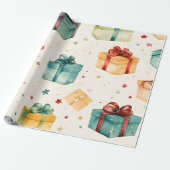 独自のキストマカラフルボックスと星を作成 ラッピングペーパー (アンロールド)