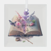 独自のキッチンウィッチブックを作成 ガラスオーナメント (裏面)