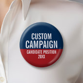 独自のキャンペーンの作成 – 赤いクラシック青 缶バッジ