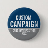 独自のキャンペーンギアの作成 – Gray & Navy 缶バッジ (正面)