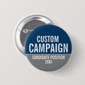 独自のキャンペーンギアの作成 – Gray & Navy 缶バッジ (正面&裏面)