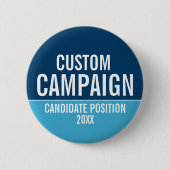 独自のキャンペーンギアの作成 – Light Blue & Navy 缶バッジ (正面)