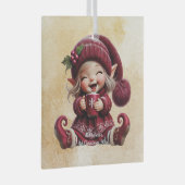 独自のギグリングヴィンテージクリスマス格言の作成 ガラスオーナメント (正面右)