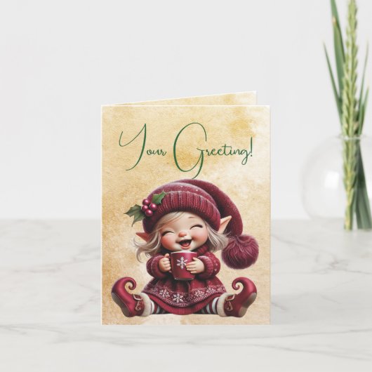 独自のギグリングヴィンテージクリスマス格言の作成 シーズンカード (正面)