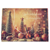 独自のギターとクリスマスツリーを作成 ラージペーパーバッグ (正面)