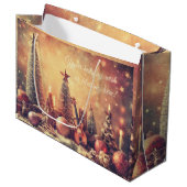独自のギターとクリスマスツリーを作成 ラージペーパーバッグ (正面アングル)