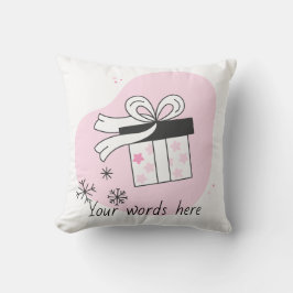 独自のギフトボックスと雪の結晶のクリスマスを作成 クッション