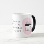 独自のギフトボックスと雪の結晶のクリスマスを作成 モーフィングマグカップ (正面右)