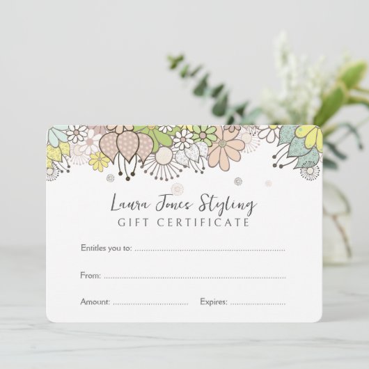 独自のギフト証明書伝票テンプレートの編集 (スタンド正面)