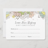 独自のギフト証明書伝票テンプレートの編集 (正面)