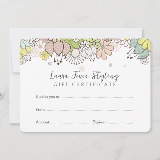 独自のギフト証明書伝票テンプレートの編集 (正面)