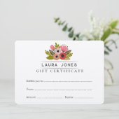 独自のギフト証明書利用券テンプレートの作成 (スタンド正面)