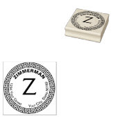 独自のギリシャクラシック鍵差出人住所の作成 ラバースタンプ (押印)