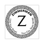 独自のギリシャクラシック鍵差出人住所の作成 ラバースタンプ (インプリント)