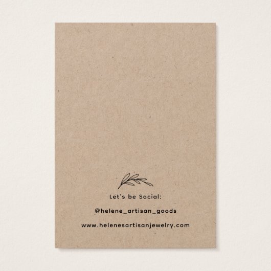 独自のクラフトジュエリーイヤリングディスプレイカードを作成 (裏面)