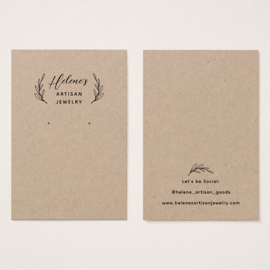 独自のクラフトジュエリーイヤリングディスプレイカードを作成 (正面&裏面)