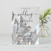 独自のクリスタル澄んグレイを作成結婚する 招待状 (スタンド正面)