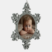 独自のクリスマスまたは休日オーナメントの作成 スノーフレークピューターオーナメント (左)