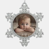 独自のクリスマスまたは休日オーナメントの作成 スノーフレークピューターオーナメント (正面)