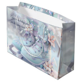 独自のクリスマスアイススケートフローラを作成する ラージペーパーバッグ