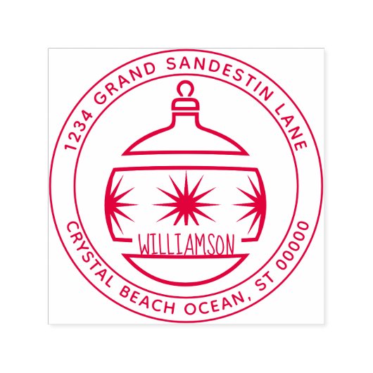 独自のクリスマスオーナメントの作成差出人住所 セルフインキングスタンプ (デザイン)