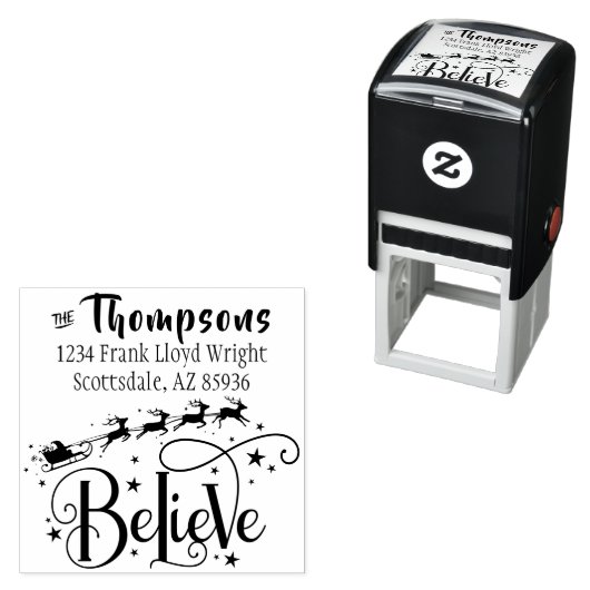 独自のクリスマスカードを差出人住所する セルフインキングスタンプ (インサイチュ)