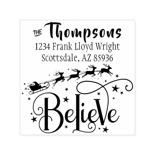 独自のクリスマスカードを差出人住所する セルフインキングスタンプ (デザイン)