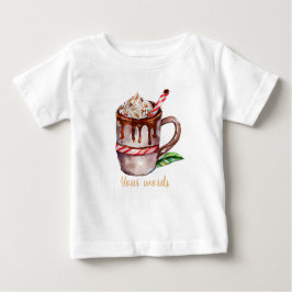 独自のクリスマスキャンディケーンホットチョコレートを作成 ベビーTシャツ