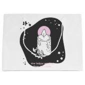 独自のクリスマスキャンドルレトロを作成する ラージペーパーバッグ (正面)