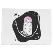 独自のクリスマスキャンドルレトロを作成する ラージペーパーバッグ (裏面)