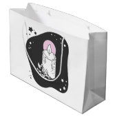 独自のクリスマスキャンドルレトロを作成する ラージペーパーバッグ (裏面アングル)