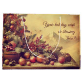 独自のクリスマスセンターピース抱き枕の作成 ラージペーパーバッグ (裏面)