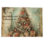 独自のクリスマスツリービクトリアンプレゼントの作成 ラージペーパーバッグ (裏面)