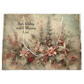 独自のクリスマスビクトリアンフローラの作成 ラージペーパーバッグ (正面)