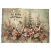 独自のクリスマスビクトリアンフローラの作成 ラージペーパーバッグ (裏面)