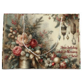 独自のクリスマスビクトリアンフローラランプの作成 ラージペーパーバッグ (正面)