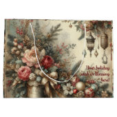 独自のクリスマスビクトリアンフローラランプの作成 ラージペーパーバッグ (裏面)