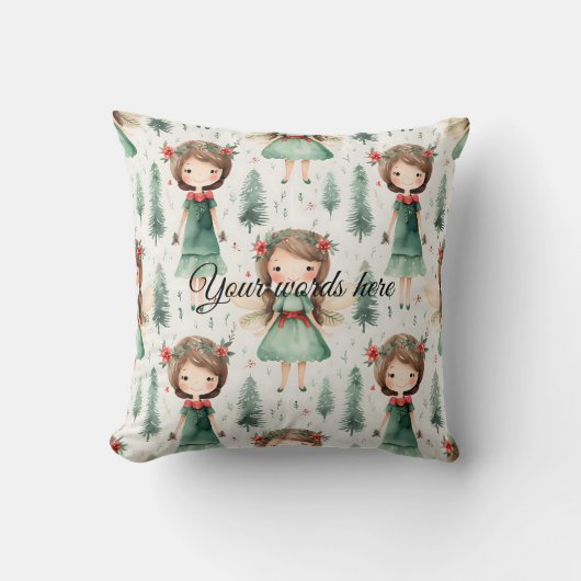 独自のクリスマスピクセルを作成 クッション (正面)