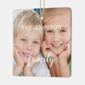 独自のクリスマスファミリー写真テンプレートの作成 セラミックオーナメント (左)