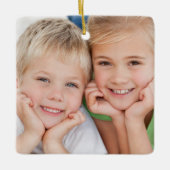 独自のクリスマスファミリー写真テンプレートの作成 セラミックオーナメント (正面)