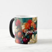 独自のクリスマスフラワーとベリーを作成 モーフィングマグカップ (正面左)