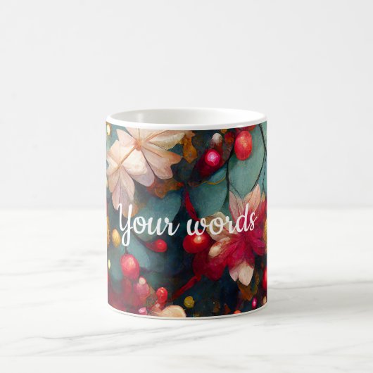 独自のクリスマスフラワーとベリーを作成 モーフィングマグカップ (中央)