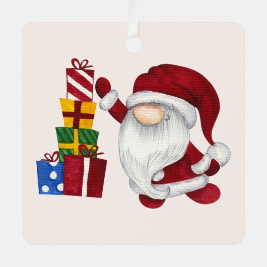 独自のクリスマスプレゼントの作成格言 メタルオーナメント (正面)