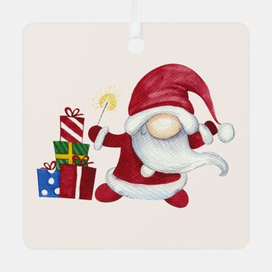 独自のクリスマスプレゼントスススパークラー格言の作成 メタルオーナメント (正面)