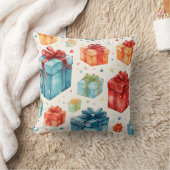 独自のクリスマスボックカラフルスと弓を作成する クッション (ブランケット)